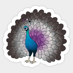 Asexual Pride Peacock Sticker